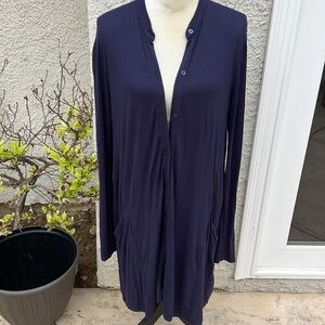 Eileen Fisher Women's Blue Lightweight Long Cardigan Sweater Size S